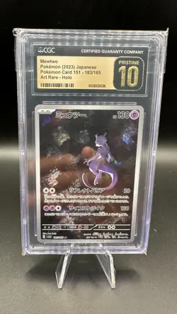Mewtwo 183/165 AR Art Rare - JPN 151 Pokemon Card 2023 - CGC Pristine 10 Black - Image 1