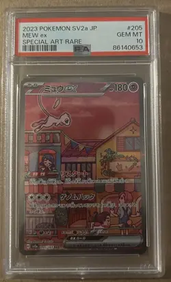 Mew ex SAR 205/165 sv2a Pokemon Card 151 Japanese 2023 Gem Mint PSA 10 - Image 1