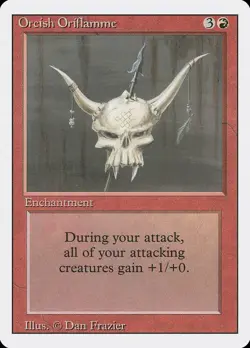 MTG Orcish Oriflamme LP Revised Edition 3ED Magic Gathering card old school - Image 1