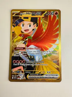 Pokemon TCG Ethans Ho-Oh EX Full Art Holo Card 239/182 Gold, Destined Rivals - Image 1