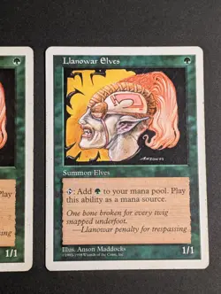 MTG Card - 2x Llanwar Elves - Fourth Edition + Anthologies - LP/MP Vintage Magic - Image 5