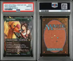 2025 MTG FINAL FANTASY CHOCOBO TRACK FOIL R INSERT TIFA LOCKHART PSA 10 - Image 3