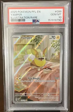 🔥 2025 YAMPER #099 PSA 10 - POKEMON PFL EN-PHANTASMAL FLAMES ILLUSTRATION RARE - Image 1