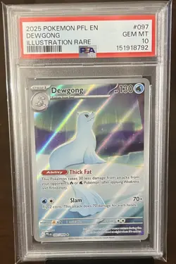 Dewgong 097/094 IR Phantasmal Flames PFL Pokemon 2025 PSA 10 - Image 1