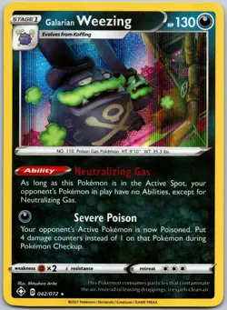 Galarian Weezing 042/072 Holo Rare Shining Fates NM - Image 1