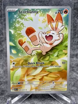 Scorbunny 225/217 Illustration Rare ME: Ascended Heroes Pokemon NM - Image 1