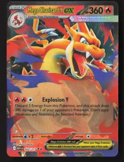 Mega Charizard Y ex Double Rare Holo ASC 022/217 NM Pokemon TCG - Image 1