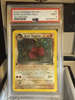 PSA MINT 9 Pokemon TCG Dark Dugtrio 6/82 Team Rocket Holo Rare 1st Edition 2000 - Image 1