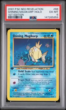 2001 POKEMON NEO REVELATION 1ST ED #66 SHINING MAGIKARP-HOLO PSA 6 - Image 1