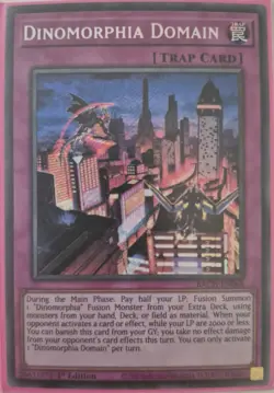 YuGiOh Dinomorphia Domain Secret Rare 1st Edition BACH-EN068 - Image 1
