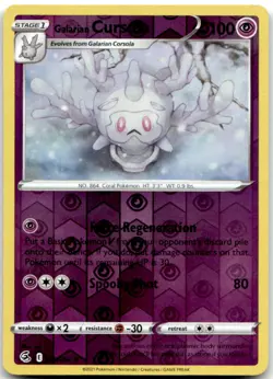 Galarian Cursola 118/264 Reverse Holo SWSH08: Fusion Strike Pokemon Card NM - Image 1