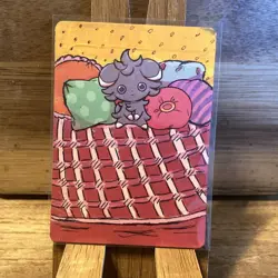 Espurr Custom Hand Painted Pokemon Card Standard Size Pokemon TCG Psychic Art - Image 1