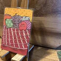 Espurr Custom Hand Painted Pokemon Card Standard Size Pokemon TCG Psychic Art - Image 2