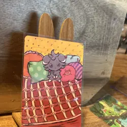 Espurr Custom Hand Painted Pokemon Card Standard Size Pokemon TCG Psychic Art - Image 3
