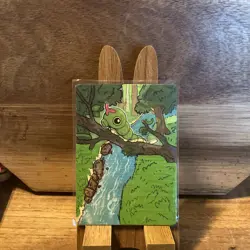 Custom Hand Painted Caterpie Pokemon Card Standard Size Pokemon TCG - Image 1
