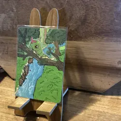 Custom Hand Painted Caterpie Pokemon Card Standard Size Pokemon TCG - Image 2