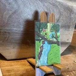 Custom Hand Painted Caterpie Pokemon Card Standard Size Pokemon TCG - Image 3