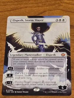 Magic the Gathering MTG - Elspeth, Storm Slayer - TDM 398 - Borderless - Image 1