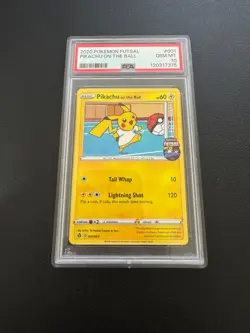 2020 POKEMON FUTSAL #001 PIKACHU ON THE BALL PSA 10 - Image 1
