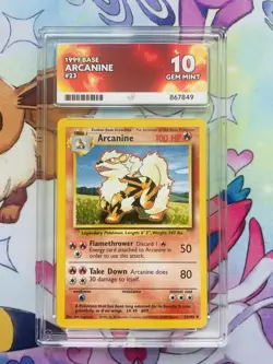 Arcanine 23/102 ACE 10 (Perfect Subgrades) - 1999 Pokemon Base Set - Pop 3 - Image 1