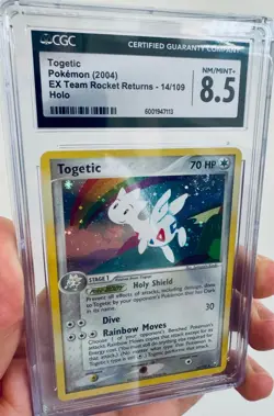 Togetic 14/109 Holo Rare Pokemon TCG Team Rocket 2004 Swirl VTG English CGC 8.5 - Image 1