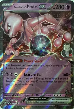 Team Rocket's Mewtwo ex 205 Holo P Scarlet & Violet Promo Pokemon NM - Image 1