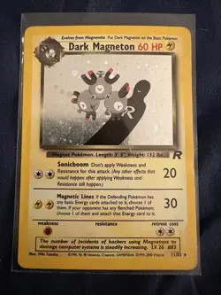 Pokemon TCG Dark Magneton 11/82 Team Rocket Holo Rare Unlimited - Image 1