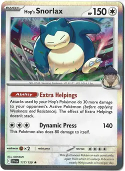 Hop's Snorlax 117/159 Rare Journey Together Pokemon Holo Near Mint - Image 1