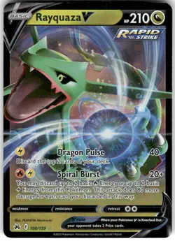 Rayquaza V 100/159 Holo V Rare Crown Zenith Pokemon NM - Image 1