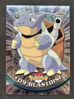 2000 Pokemon TV Topps Chrome Blastoise #9 - NM - Image 1