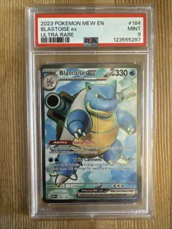 Blastoise ex 184/165 Ultra Rare - English Pokemon 151 PSA 9 - Image 1
