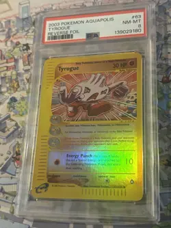 2003 Pokemon Aquapolis Tyrogue Rev Foil #63 PSA 8 NM-MT Cert# 139029180 - Image 4