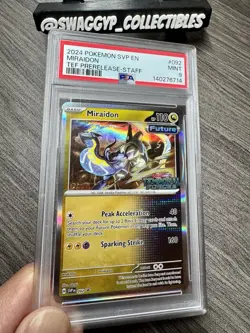 ◓Miraidon STAFF 092 S&V Temporal Forces- Pokemon Prerelease Stamped Promo PSA 9◓ - Image 3