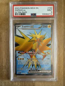 Zapdos Ex 192/165 Full Art - Pokemon TCG Scarlet & Violet 151 - PSA 9 - Image 1