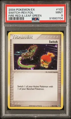 Pokemon Switch Reverse Holo PSA 9 Mint 102/112 Fire Red Leaf Green - Image 1