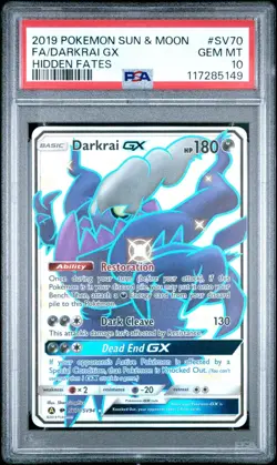 Pokemon Darkrai GX SV70/SV94 Full Art Shiny Vault SM Hidden Fates PSA 10 - Image 1
