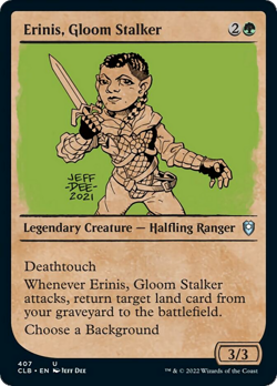 Erinis Gloom Stalker Showcase FOIL CMDR Legends Baldurs Gate NM - Image 1