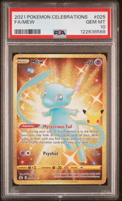 2021 POKEMON CELEBRATIONS #025 FULL ART GOLD MEW PSA 10 - Image 1