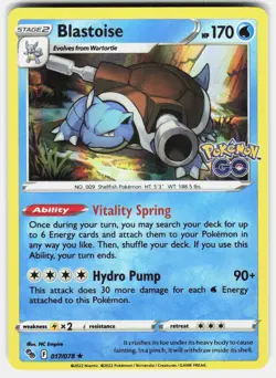 Blastoise 017/078 Holo Rare Pokemon GO Pokemon Holo Near Mint - Image 2