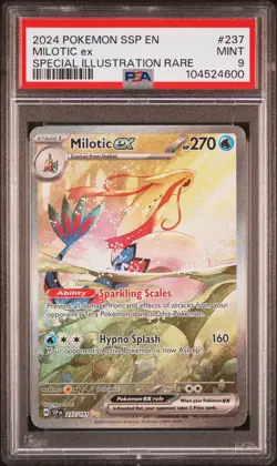 2024 POKEMON SSP EN-SURGING SPARKS SPECIAL ILLUSTRATION RARE MILOTIC EX PSA 9 - Image 1