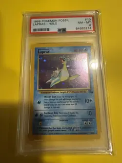 Pokemon Fossil Lapras Holo PSA 8 Near Mint - Image 1