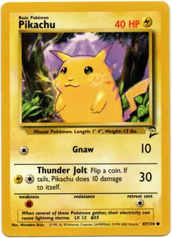 Pikachu Base Set 2 Unlimited #58/102 Common Lightly Played WOTC Pokemon TCG - Image 1