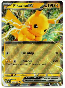 Pikachu EX Prismatic Evolutions #028/131 Double Rare Near Mint Pokemon TCG - Image 1