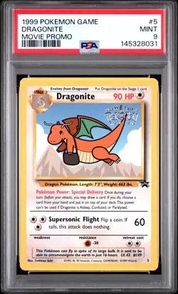 Pokemon PSA 9 DRAGONITE #5 - WB MOVIE PROMO 1999 - (MINT) - Image 1