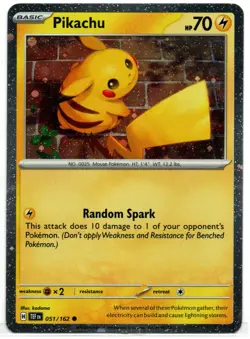 Pikachu Temporal Forces Cosmos Holo #051/162 Common Near Mint Pokemon TCG - Image 1