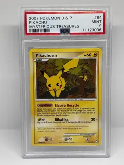 Pokemon 2007 Diamond & Pearl Mysterious Treasures Pikachu #94/123 PSA 9 - Image 1