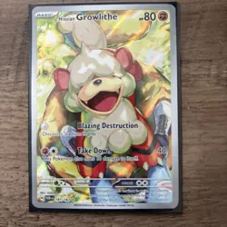 Pokemon Hisuian Growlithe 181/167 Illustration Rare Full Art Holo SV06 Basic LP - Image 1