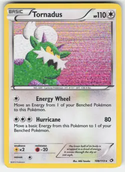 Tornadus 108/113 Holo Rare Legendary Treasures Pokemon Holo LP - Image 1