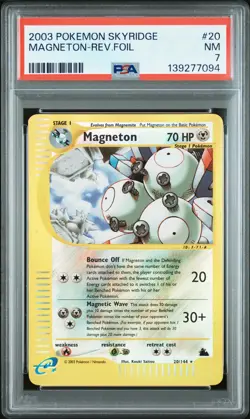 2003 POKEMON SKYRIDGE #20 MAGNETON-REVERSE FOIL PSA 7 - Image 1