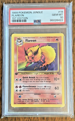 Flareon - Pokemon Jungle 1st Edition Non-Holo Rare (19/64) 1999-PSA10 GEM MINT - Image 1